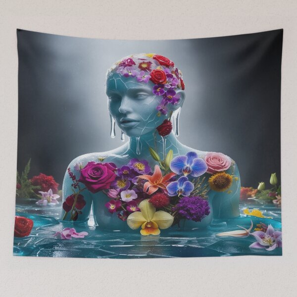 Item preview, Diosa del hielo etéreo: flores de resiliencia designed and sold by DripVada.