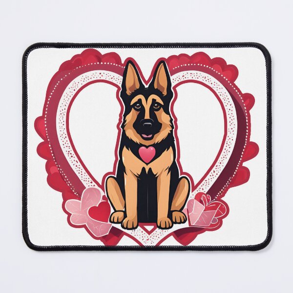 Item preview, Faithful Love – German Shepherd Valentine’s Illustration designed and sold by GoodyPaws.