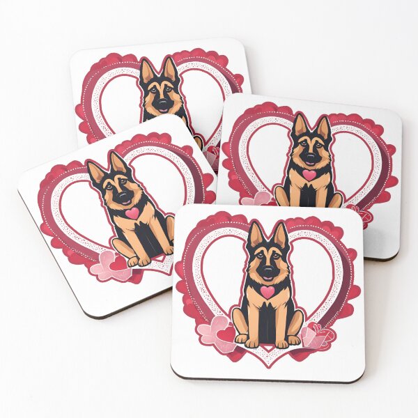 Item preview, Faithful Love – German Shepherd Valentine’s Illustration designed and sold by GoodyPaws.