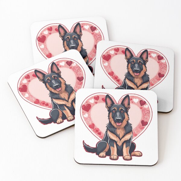 Item preview, Faithful Love – German Shepherd Valentine’s Illustration designed and sold by GoodyPaws.