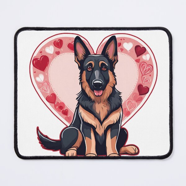 Item preview, Faithful Love – German Shepherd Valentine’s Illustration designed and sold by GoodyPaws.