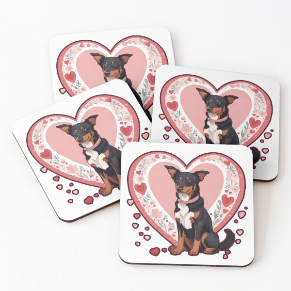 Item preview, Endless Love – Australian Kelpie Valentine’s Illustration designed and sold by GoodyPaws.