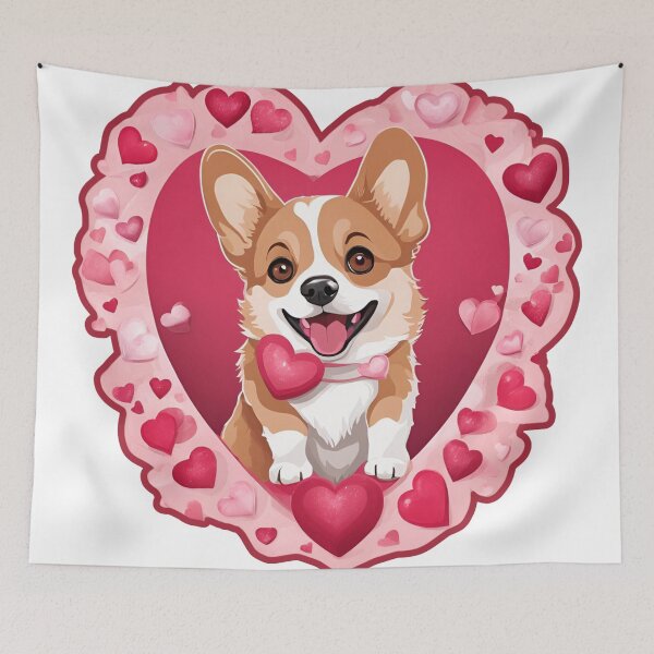 Item preview, Corgi Love – Welsh Corgi Valentine’s Illustration designed and sold by GoodyPaws.