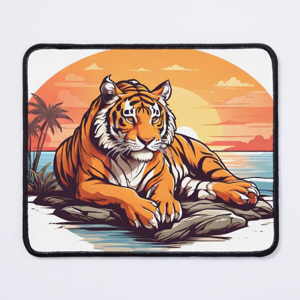 Item preview, cute stretching tiger designed and sold by Karaz's Animal Kingdom.