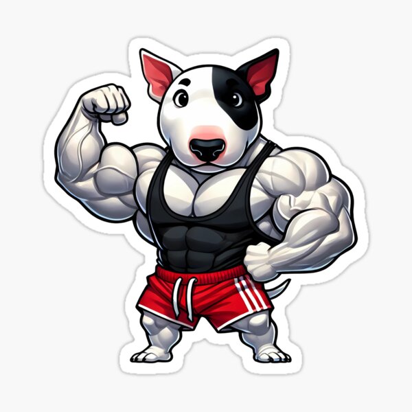 Item preview, Muscular Bull Terrier Bodybuilder Flexing   designed and sold by Kwanbaba21.