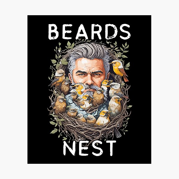 Item preview, Birds Nesting on Beard Funny Humor National No Beard Day designed and sold by Dressed For  Duty.