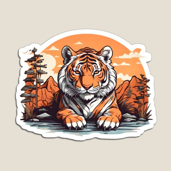 Artikelvorschau, süßer Tiger im amerikanischen Nationalpark entworfen und verkauft von Karaz's Animal Kingdom.