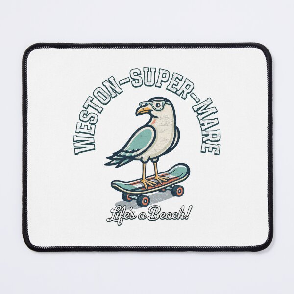 Item preview, Weston super Mare Life's a beach! Fun Seagull on a Skateboard designed and sold by shufti.