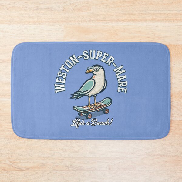 Item preview, Weston super Mare Life's a beach! Fun Seagull on a Skateboard designed and sold by shufti.