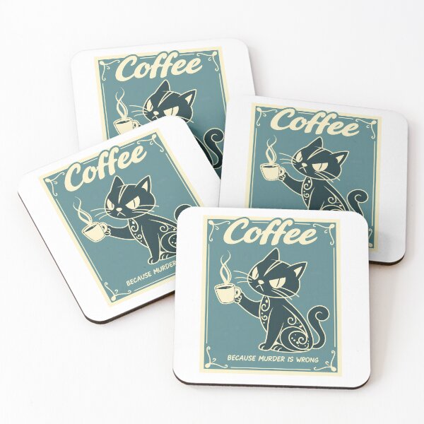 Artikelvorschau, Kaffee, weil Mord falsch ist, schwarze Katze entworfen und verkauft von VibeTCreations.