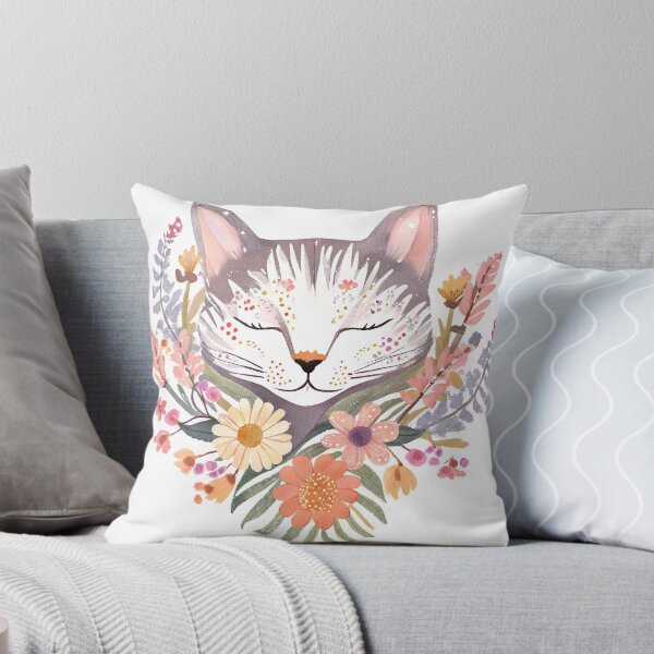 Item preview, Cat with flowers designed and sold by Gioia-JJ.
