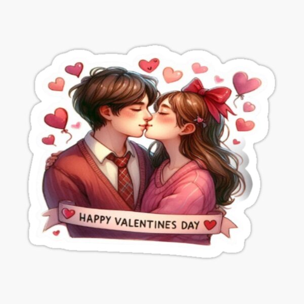 A Kiss on Valentine's Day - Tenderness and Romance Sticker