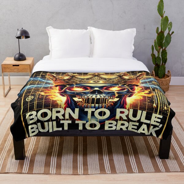 Item preview, "Born to Rule – Skull King with Flames and Power" designed and sold by DripVada.