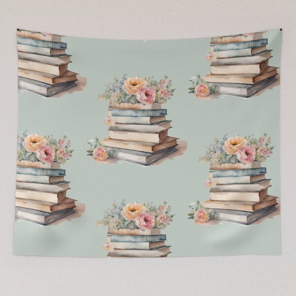 Item preview,  I love books and flowers,  Books Lover,   Vintage books, Plants lover, Flower Lovers, designed and sold by KolorellaS.
