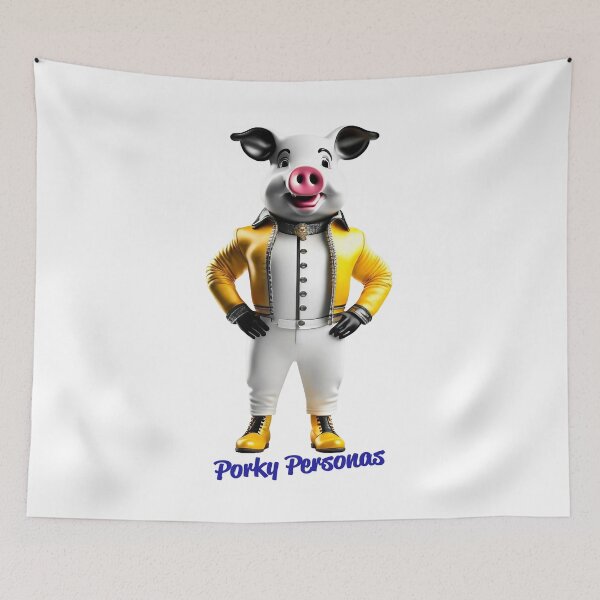 Item preview, Porky Personas Funny Pig Characters Freddie Mercury designed and sold by Drone-tees.