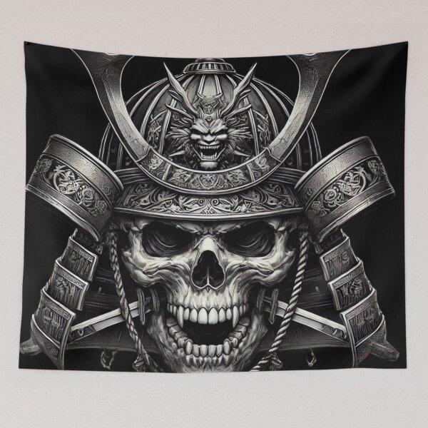 Item preview, Samurai Skull – Floating Warrior Helmet Design with Battle-Worn Details designed and sold by Nauert's.