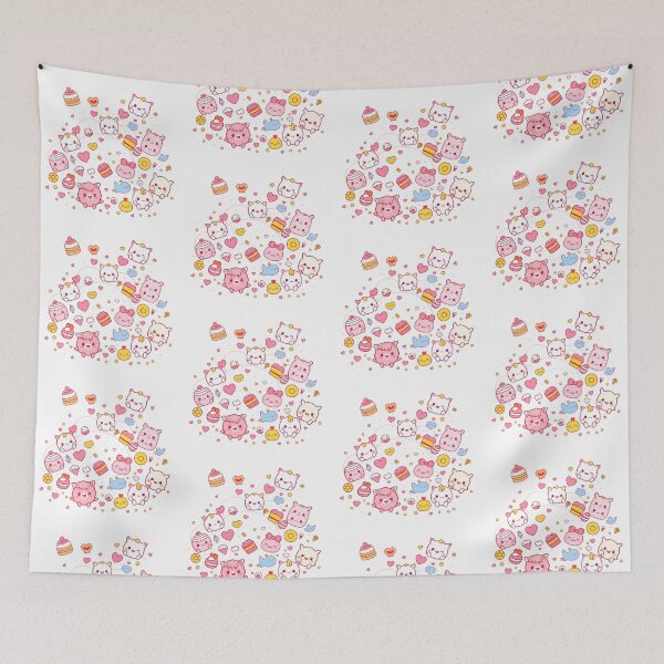 Item preview, Animals Art Kawaii Wallpaper Design Cute Background Colors designed and sold by ART ATTACK ZONE.