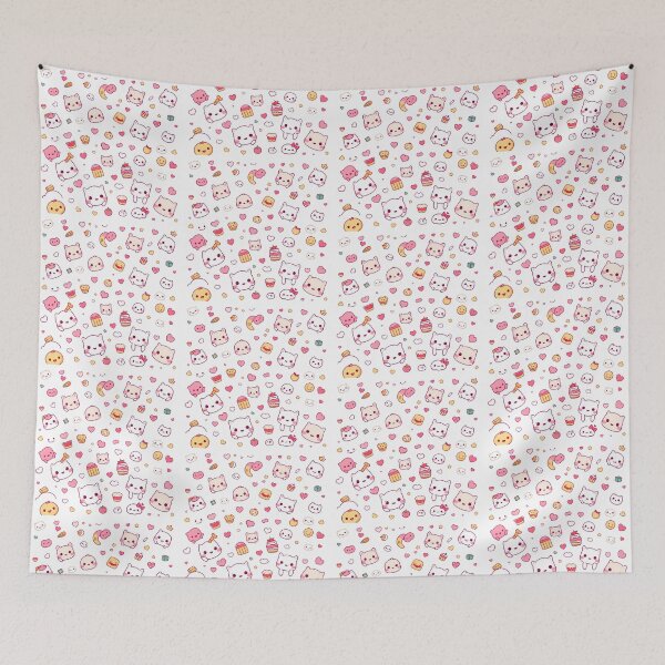 Item preview, Kitty Art Themed Kawaii Wallpaper Design Cute Background designed and sold by ART ATTACK ZONE.