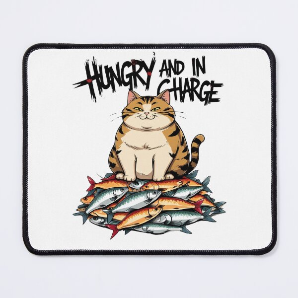 Item preview, "Hungry and In Charge" - Funny Cat Design designed and sold by Furry Paw Prints.