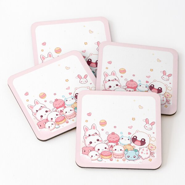 Item preview, Happy Animals Art Kawaii Wallpaper Design Cute Background designed and sold by ART ATTACK ZONE.