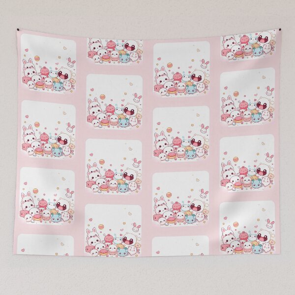 Item preview, Happy Animals Art Kawaii Wallpaper Design Cute Background designed and sold by ART ATTACK ZONE.