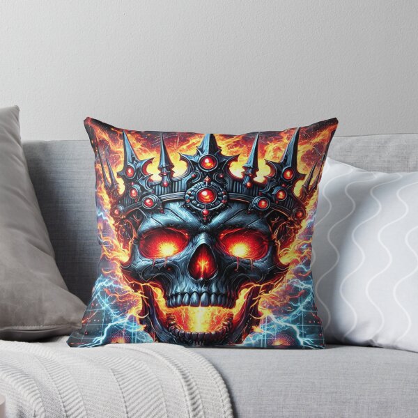 Item preview, "Fiery Skull with Crown of Spikes – Raw Power and Rebellion" designed and sold by DripVada.