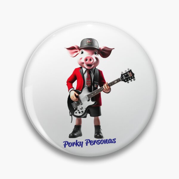 Item preview, Porky Personas Funny Pig Characters AC/DC designed and sold by Drone-tees.