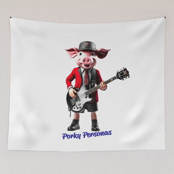 Item preview, Porky Personas Funny Pig Characters AC/DC designed and sold by Drone-tees.