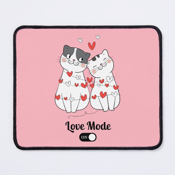 Item preview, Love Mode: ON – Cute Valentine’s Cats designed and sold by rdxart.