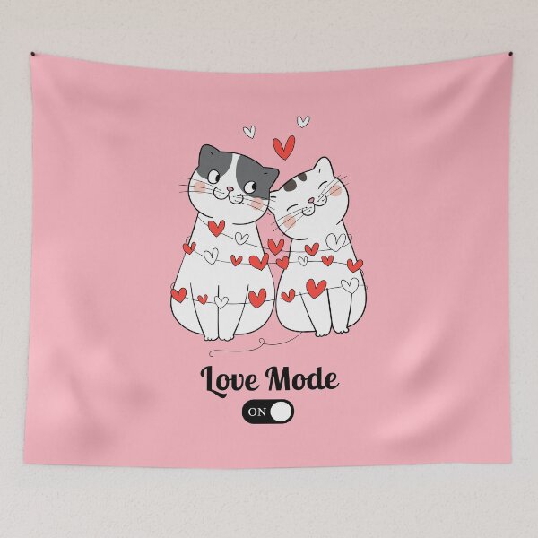 Item preview, Love Mode: ON – Cute Valentine’s Cats designed and sold by rdxart.