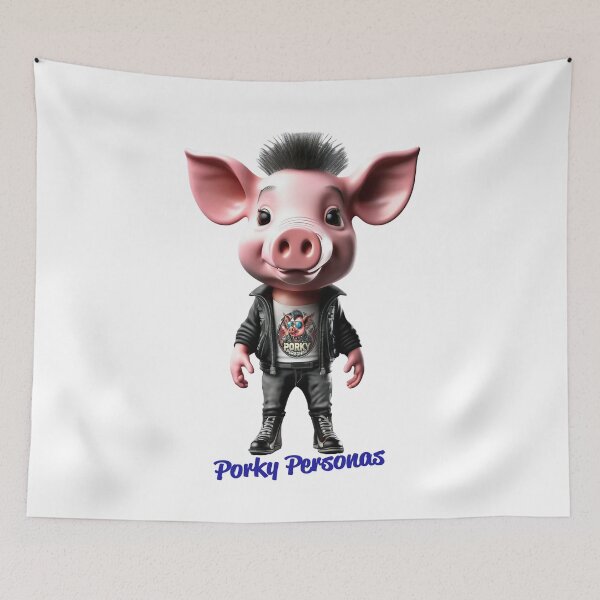 Item preview, Porky Personas Funny Pig Characters Sid Vicious designed and sold by Drone-tees.