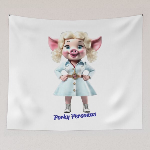 Item preview, Porky Personas Funny Pig Characters Dolly designed and sold by Drone-tees.