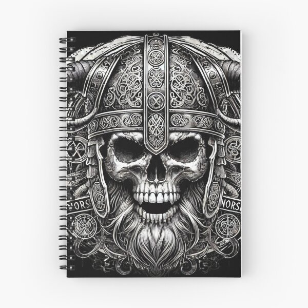 Item preview, Viking Skull – Battle-Worn Warrior Helmet with Norse Symbols designed and sold by Nauert's.