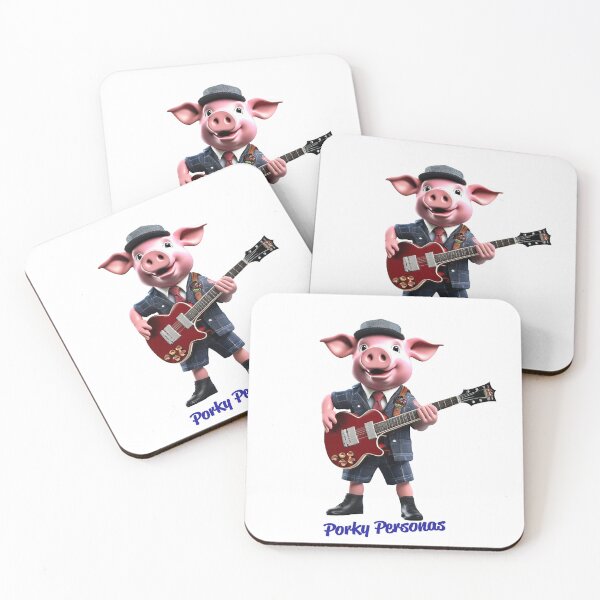 Item preview, Porky Personas Funny Pig Characters AC/DC designed and sold by Drone-tees.