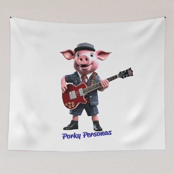 Item preview, Porky Personas Funny Pig Characters AC/DC designed and sold by Drone-tees.