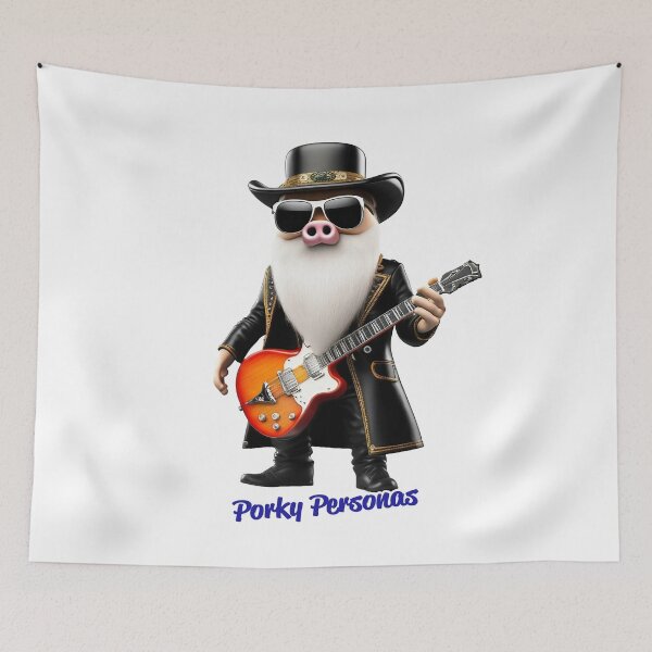 Item preview, Porky Personas Funny Pig Characters ZZ Top designed and sold by Drone-tees.