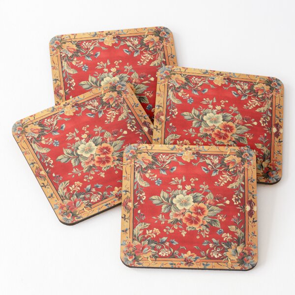 Item preview, Red Orange Silk Flowers Carpet designed and sold by GrinGalore.
