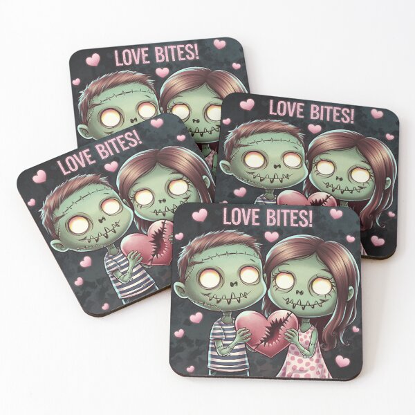Item preview, Love Bites – Cute Zombie Couple Horror Art designed and sold by UA-t-shirts.