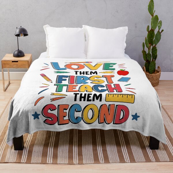 Item preview, Love Them First Teach Them Second Colorful Teacher Quote designed and sold by Designer-Girl.