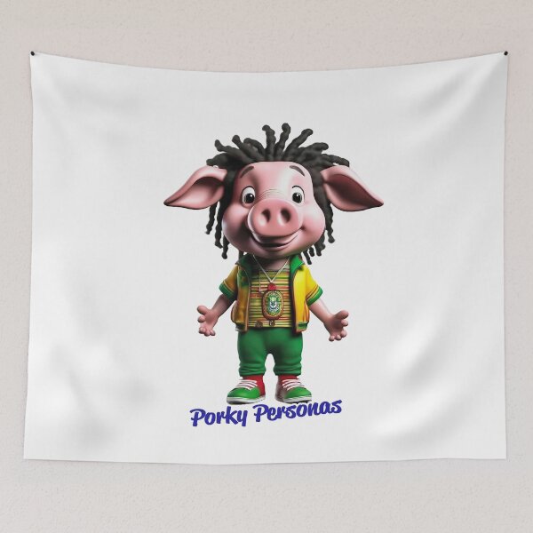 Item preview, Porky Personas Funny Pig Characters Reggae designed and sold by Drone-tees.