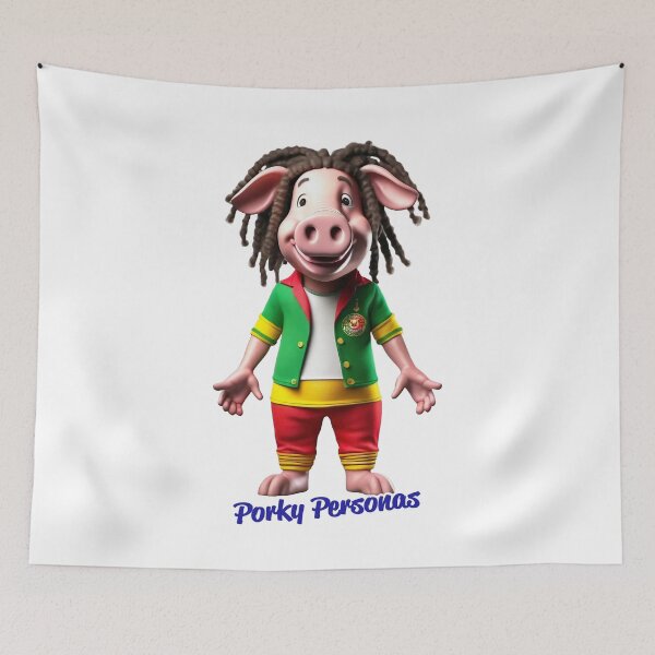 Item preview, Porky Personas Funny Pig Characters Reggae designed and sold by Drone-tees.