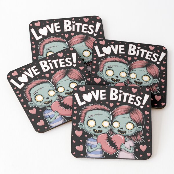 Item preview, Love Bites – Cute Zombie Couple Horror Art designed and sold by UA-t-shirts.