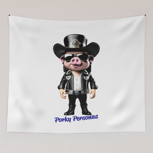 Item preview, Porky Personas Funny Pig Characters Lemmy designed and sold by Drone-tees.