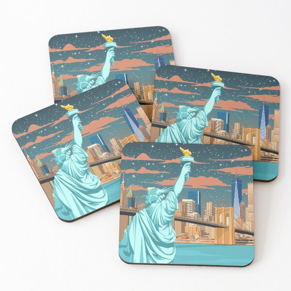 Item preview, New York City Skyline Night Travel Art designed and sold by Stadify.