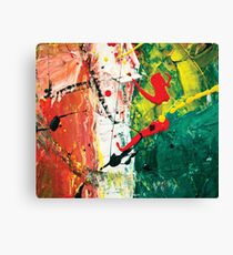 Flying red spots acrylic abstract painting Canvas Print