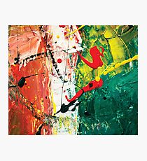 Flying red spots acrylic abstract painting Photographic Print