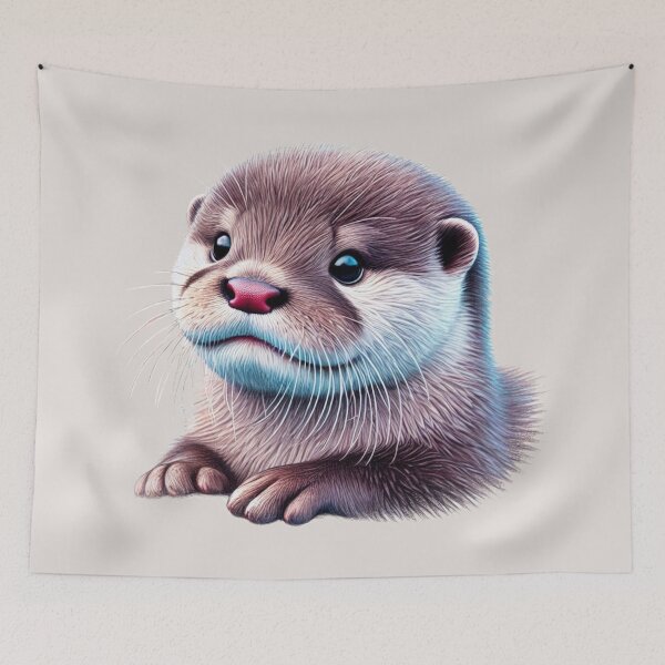 Item preview, Cute Baby Otter Colored Pencil Sketch Portrait designed and sold by MaedK.