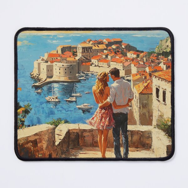 Item preview, Romantic Escape: A Couple in Dubrovnik’s Timeless Beauty designed and sold by ArtVibeCo.