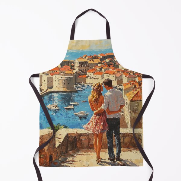 Item preview, Romantic Escape: A Couple in Dubrovnik’s Timeless Beauty designed and sold by ArtVibeCo.