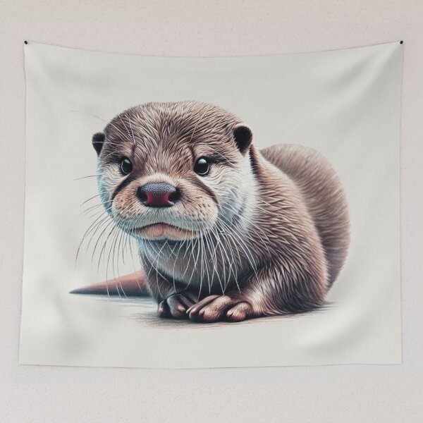 Item preview, Otter Colored Pencil Sketch Portrait designed and sold by MaedK.
